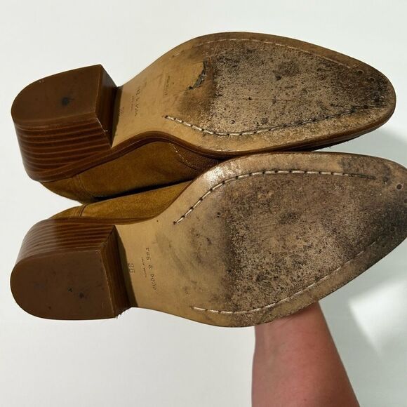 Rag & Bone Walker Banana Saffron Suede Chelsea Ankle Boots SIZE 6 - Picture 11 of 13